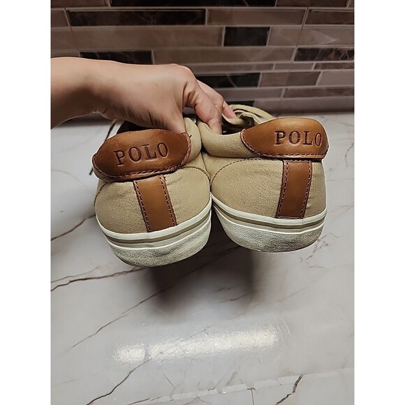 Polo Ralph Lauren Men Thorton Sz 13D Khahki Canvas Sneaker Casual Money Dadcore - Picture 3 of 9